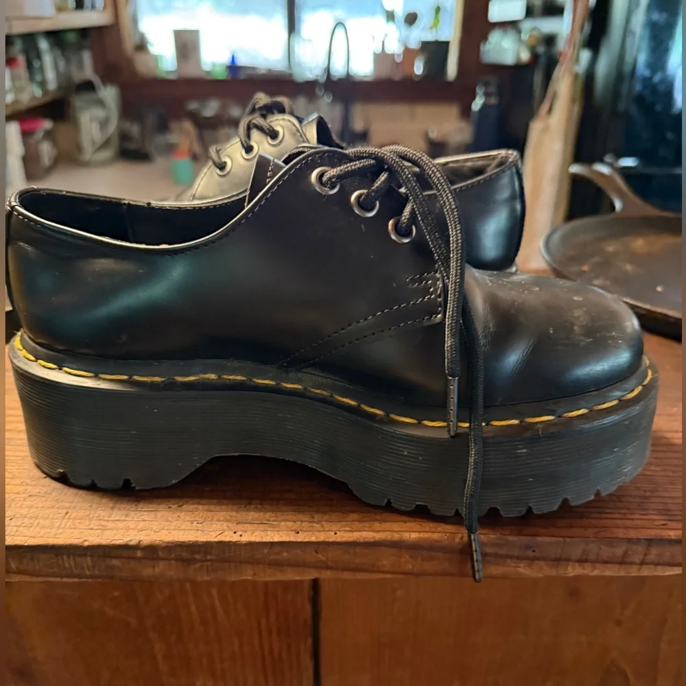 Dr. Martens Quad Black Platform Shoes